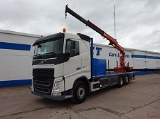VOLVO FH13-420 – 6X2/4 – EURO 6 – PLATEAU ET GRUE 19 T/M RADIOCOMMANDEE