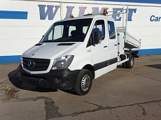 MERCEDES SPRINTER 513 CDI – EURO 5 – DOUBLE CABINE – BENNE BASCULANTE ET COFFRE DE RANGEMENT – PERMIS B