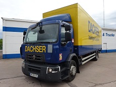 RENAULT D19 WIDE 250 – 4X2 – EURO 6 – CAISSE ET HAYON 2 TONNES – 249.000 KMS