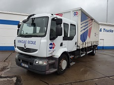 RENAULT MIDLUM 240.18 DXI – 4X2 – EURO 4 – DOUBLE CABINE – DOUBLE COMMANDE – CAISSE TAUTLINER – HAYON
